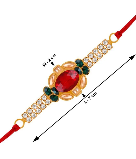 Silver Shine - Red Rakhi Combo ( Pack of 2 ) - None