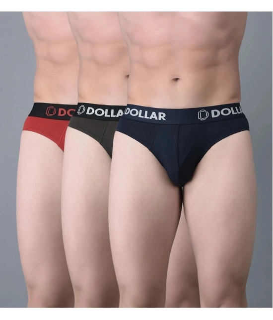 Dollar Bigboss Assorted Solid Cotton Blend Men Brief (Pack of 3) - None