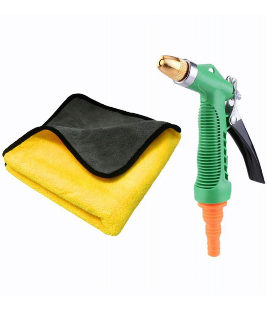 Tapixaa Cleaning Combo Of Water Spray Gun and Microfiber Cloth (600 GSM 40 X40 cm)