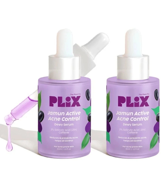 Plix 2% Salicylic Acid Jamun Active Acne Control Dewy Serum for Dark Spot Reduction(Pack of 2)