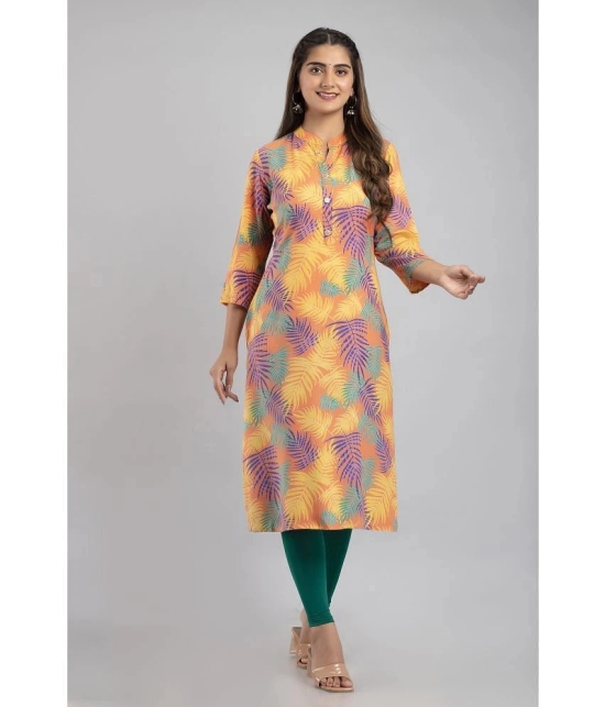 MAUKA - Multicolor Rayon Womens Straight Kurti ( Pack of 1 ) - None