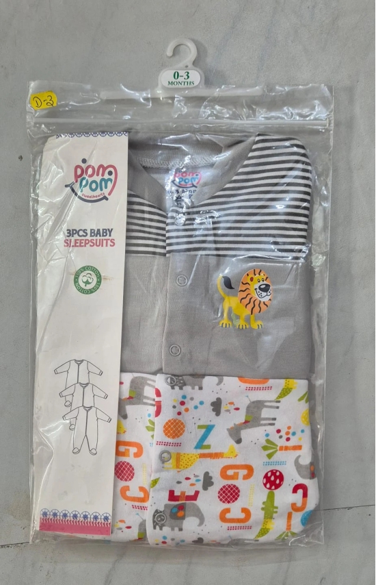 3PCS Baby SleepSuits-3-6 M