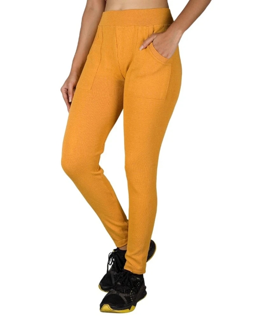 KARARO JEGGINGS - Cotton Blend Skinny Fit Yellow Womens Jeggings ( Pack of 2 ) - None