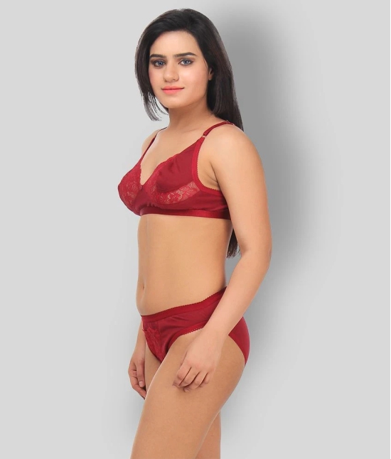 TCG Maroon Lace Bra & Panty Set - 36