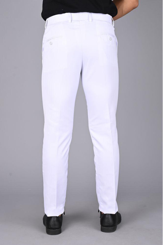 MANCREW - White Viscose Slim - Fit Mens Formal Pants ( Pack of 1 )