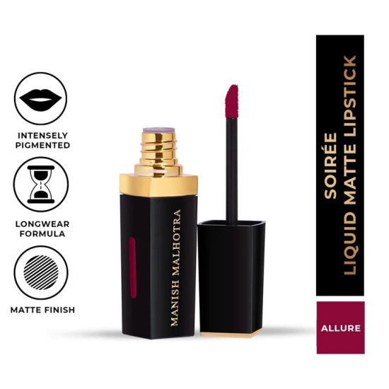 Manish Malhotra Soiree Liquid Matte Lipstick - Allure (Pink Shade) | Long Lasting, Transfer-resistant With Vitamin E