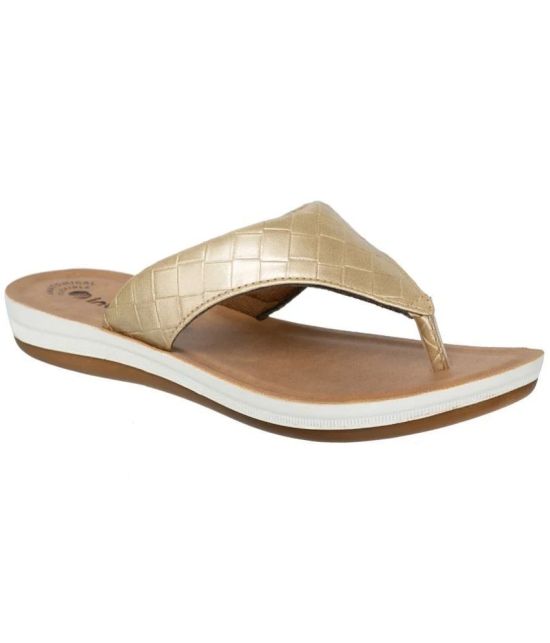 Inblu - Gold Womens Leather Slipper - None