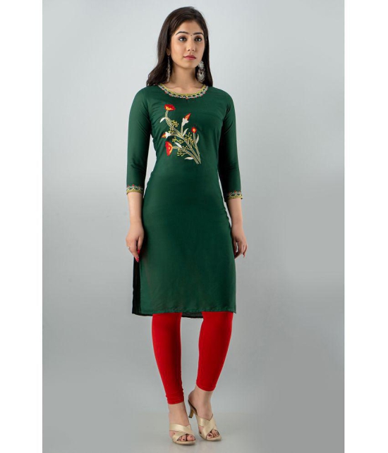 Radiksa - Green Rayon Womens Straight Kurti - None