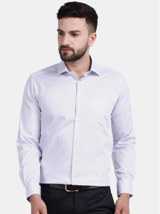 Premium Micro Checked Spread Collar Jacquard Cotton Formal Shirt