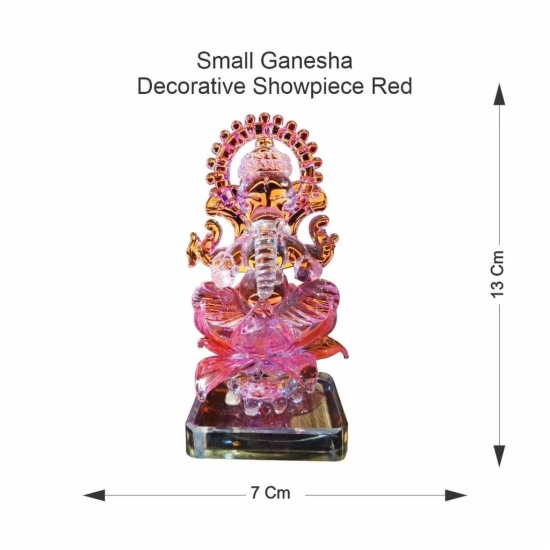 THE ALLCHEMY Glass Ganesha, Gifting Ganesha Statue (Red)