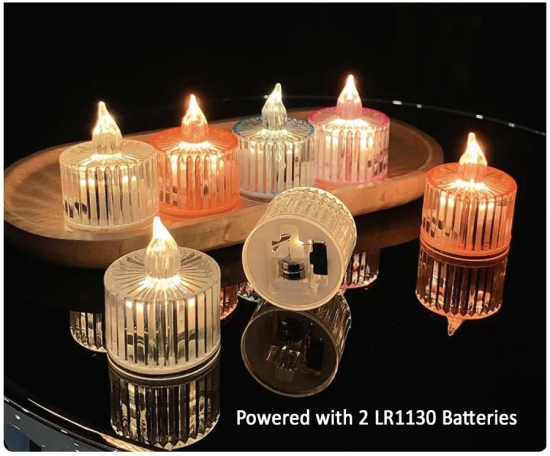 Acrylic Flameless & Smokeless Acrylic Flameless & Smokeless Striped Crystal LED Candles for Home Decoration,Gifting, Festival etc (Single Piece)