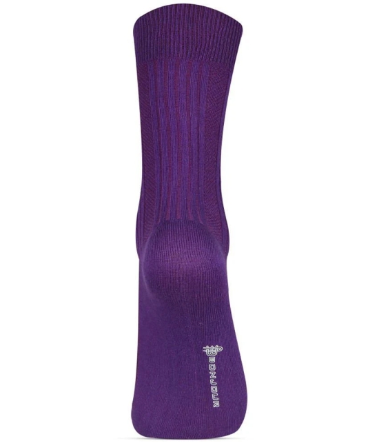 Bonjour - Purple Cotton Blend Mens Full Length Socks ( Pack of 1 ) - Purple