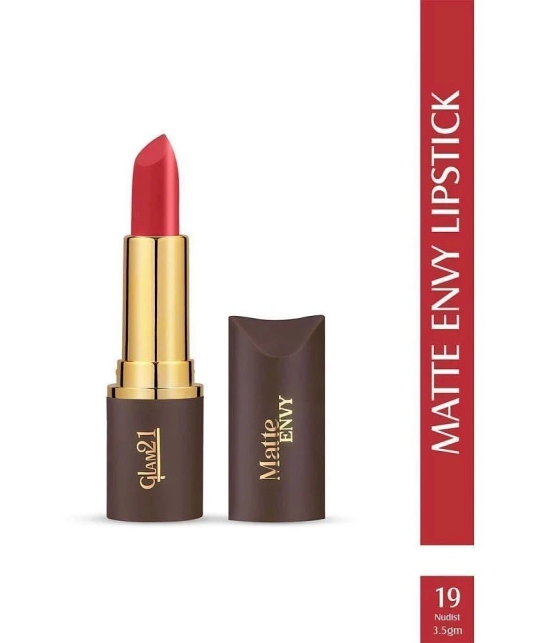 Glam21 Matte Envy Lipstick Intense Colour Creamy Texture Lightweight Lipstick 3.5gm Nudist-19