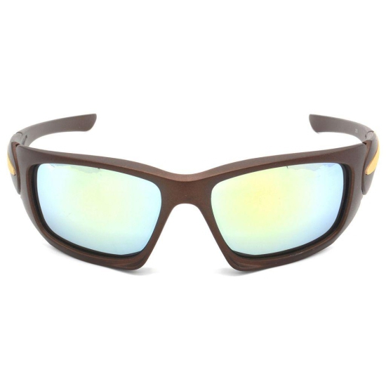 Hrinkar Silver Sports Cooling Glass Brown Frame Best Sunglasses for Men - HRS313-BWN-GLD
