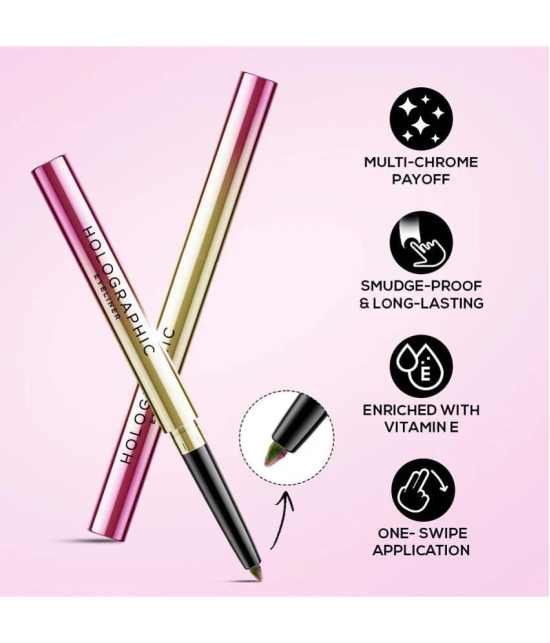 Renee Holographic Eyeliner, Quick-Drying Formula with Monochrome Effect, Smudge-Proof 0.4gm