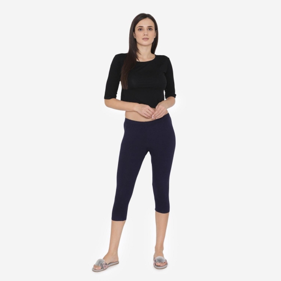 Women's Comfy Classy Capri Leggings - Navy