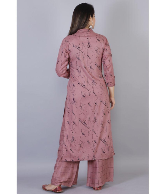 JC4U - Pink Straight Rayon Womens Stitched Salwar Suit ( Pack of 1 ) - None