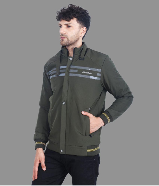 Dollar - Olive PU Leather Regular Fit Mens Windcheater Jacket ( Pack of 1 ) - None