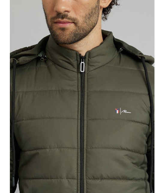 MXN Polyester Men's Quilted & Bomber Jacket - Olive ( Pack of 1 ) - None