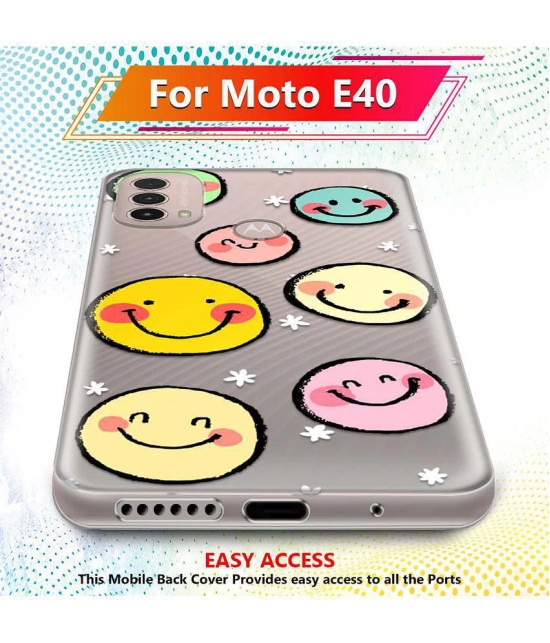 NBOX - Multicolor Silicon Printed Back Cover Compatible For Motorola Moto E40 ( Pack of 1 )