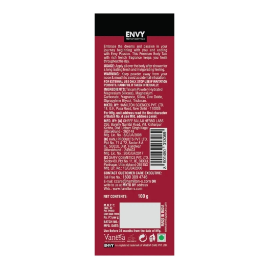 ENVY Passion Talc for Men -100g 300gm