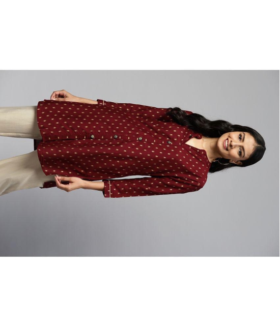 HIGHLIGHT FASHION EXPORT - Maroon Rayon Women''s Straight Kurti ( Pack of 1 ) - None