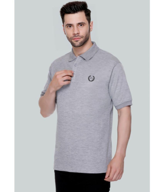 LEEBONEE - Grey Cotton Blend Regular Fit Men's Polo T Shirt ( Pack of 1 ) - None