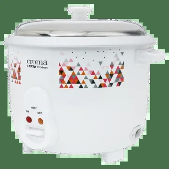 Croma 1.8 Litre Electric Rice Cooker with Keep Warm Function (White)