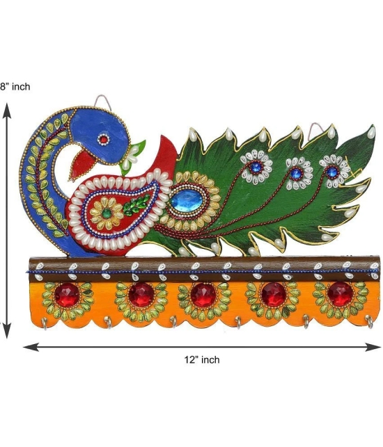 JaipurCrafts Multicolour Wood Key Holder - Pack of 1