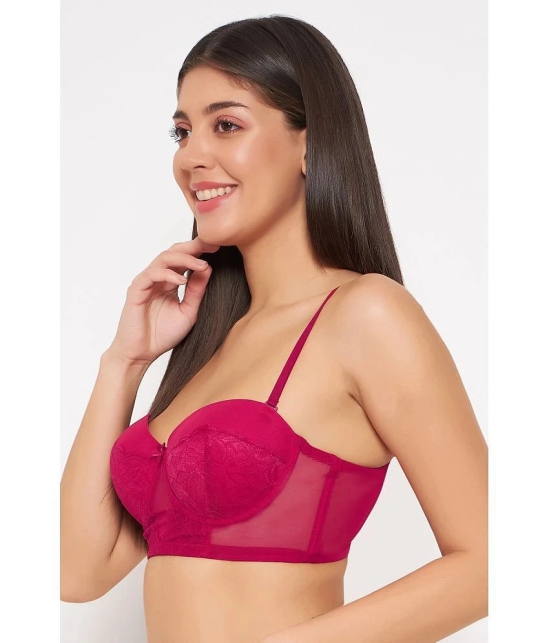 Clovia Pack of 1 Lace Womens Bralette Bra ( Red ) BR2000R04 - None