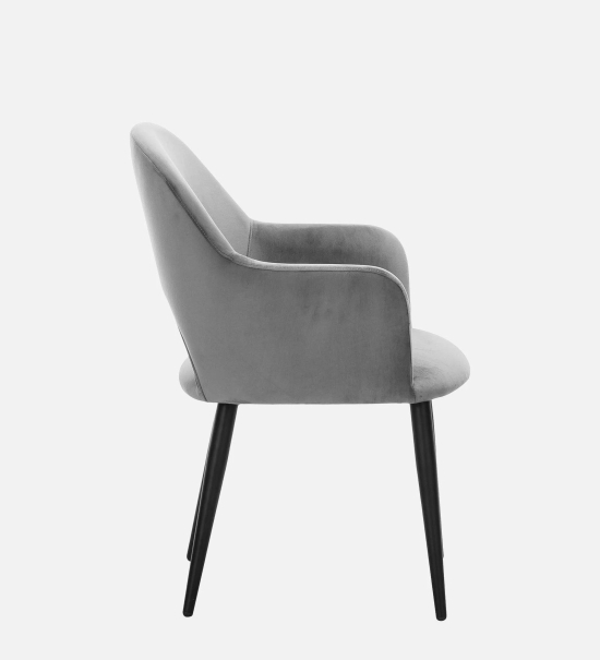 RAMS DINING AND ARM CHAIR GREY WITH BLACK FINISH-Grey