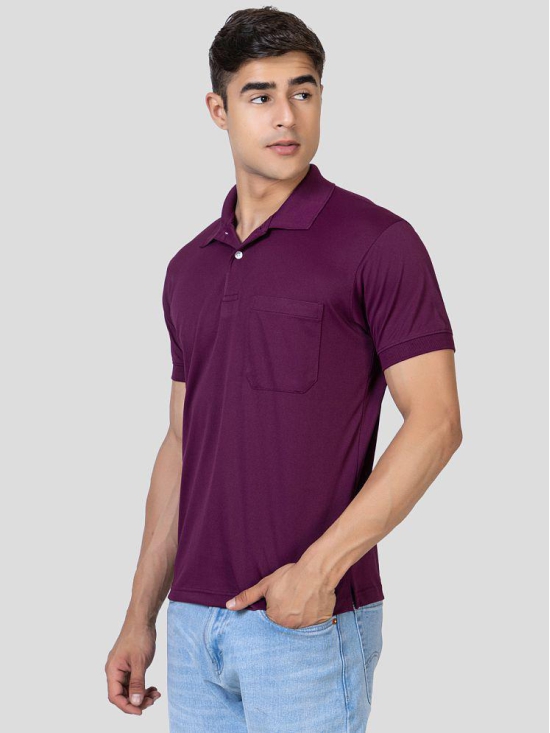 YHA - Purple Cotton Blend Regular Fit Mens Polo T Shirt ( Pack of 1 ) - None