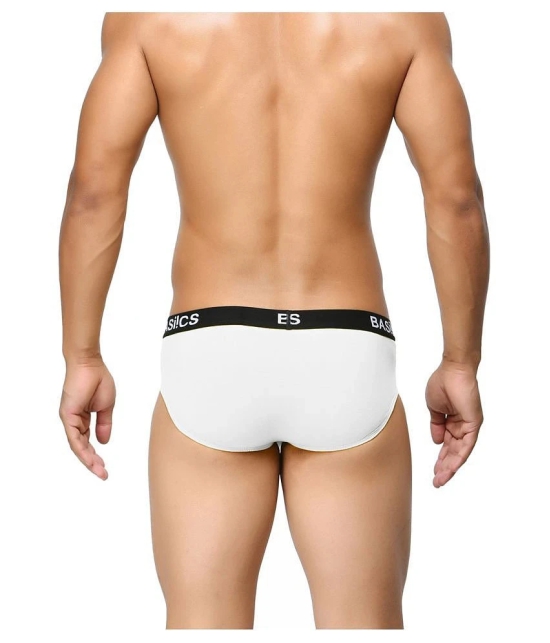 BASIICS By La Intimo - White Cotton Mens Briefs ( Pack of 1 ) - M