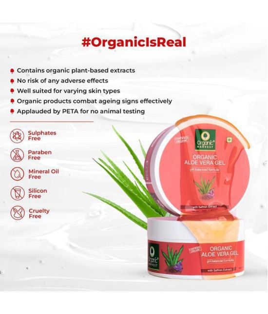 Organic Harvest Aloe Vera Gel with Saffron Extract, (Free Vitamin C Sheet Mask), 200ml