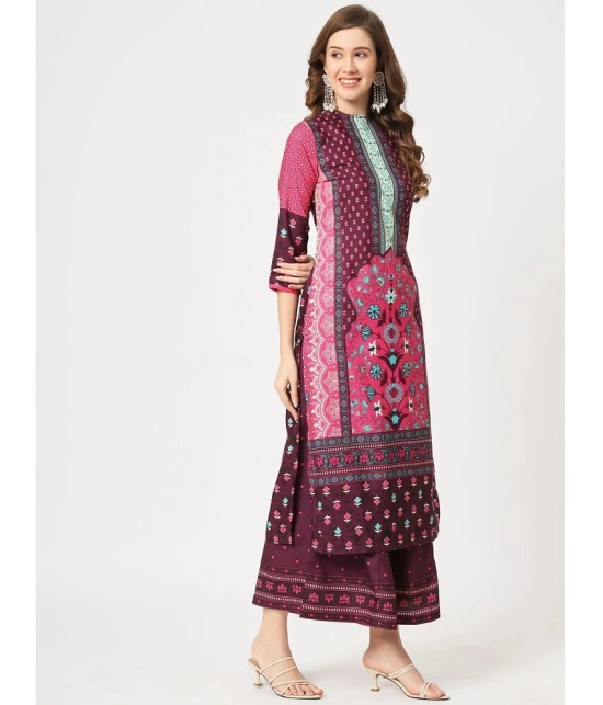 Pannkh - Magenta Rayon Womens Straight Kurti ( Pack of 1 ) - None