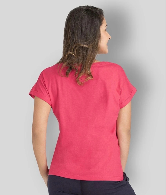 Clovia - Pink Cotton Womens Nightwear Night T-Shirt ( Pack of 1 ) - XL