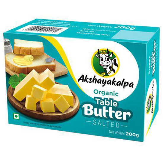 AKSHAYAKALPA ORGANIC TABLE BUTTER SALTED 200 GRAMS