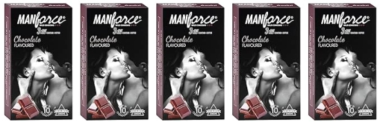 Manforce Chocolate flavor condom 10 Pcs x Pack of 5