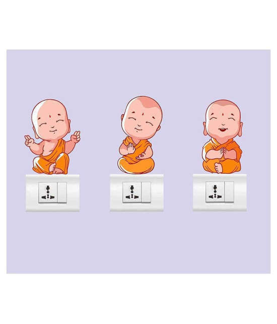 Asmi Collection Buddha Kids for Light Switches Funny Sticker ( 8 x 14 cms )