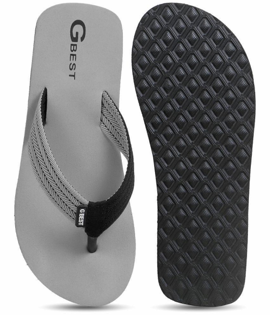 G Best Grey Mens Thong Flip Flop - None