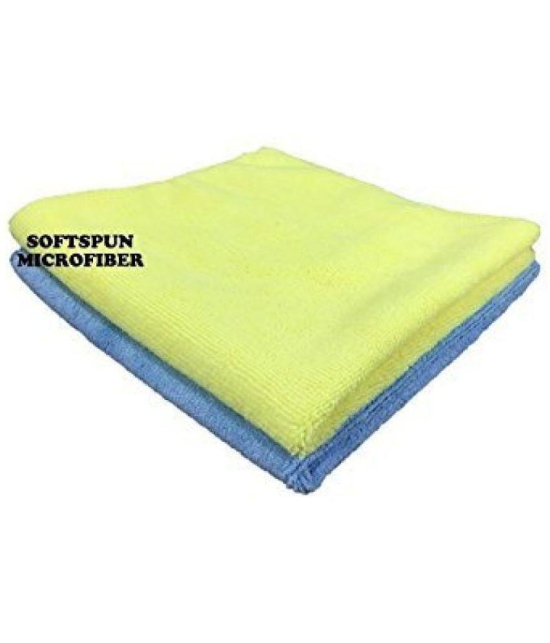 SOFTSPUN Microfiber Cloth - 2 pcs - 40x60 cms - 340 GSM Multi Colours - Thick Lint & Streak-Free Multipurpose Cloths - Automotive Microfibre Towels for Car Bike Cleaning Polishing Washing & 