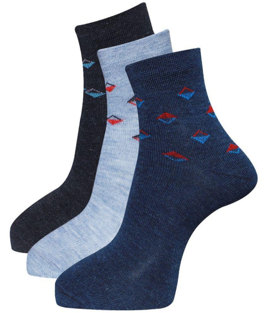 Dollar - Woollen Mens Self Design Multicolor Ankle Length Socks ( Pack of 3 ) - Multicolor