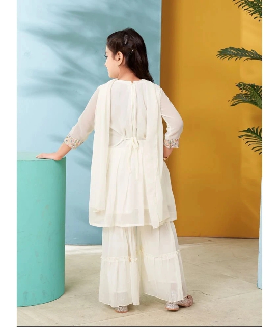 Aarika Cream Georgette Girls Kurta and Sharara Set ( Pack of 1 ) - None