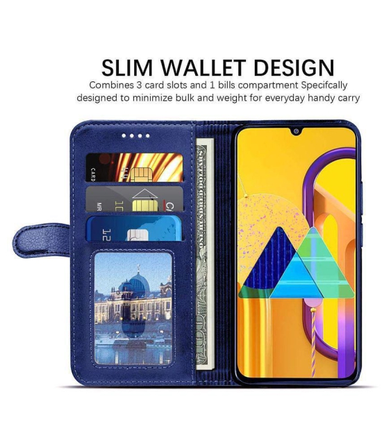 Samsung Galaxy A31 Flip Cover by NBOX - Blue Viewing Stand and pocket - Blue