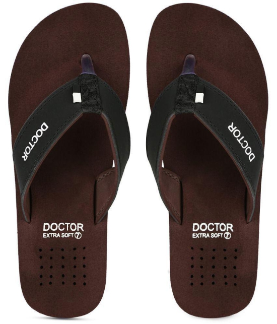 DOCTOR EXTRA SOFT - Brown Mens Thong Flip Flop - None