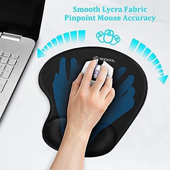 Lapster Gel Mouse pad with Wrist Rest (Black) - 1 Piece