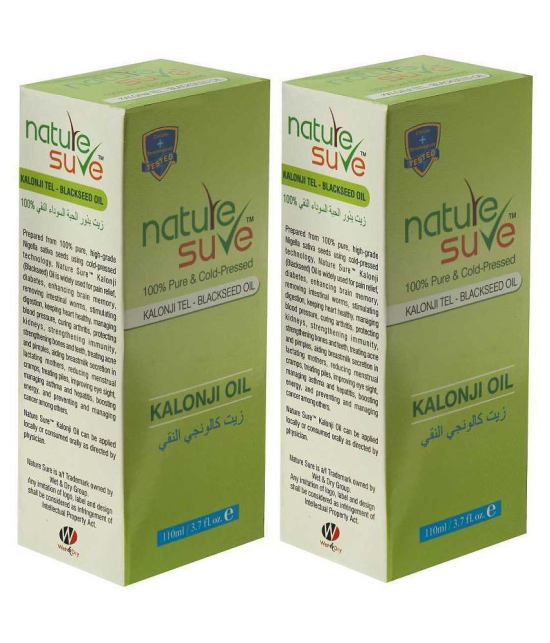 Nature Sure Kalonji Tail Black Seed Oil Cold Pressed & 100% Pure - 2 Packs (110ml Each)