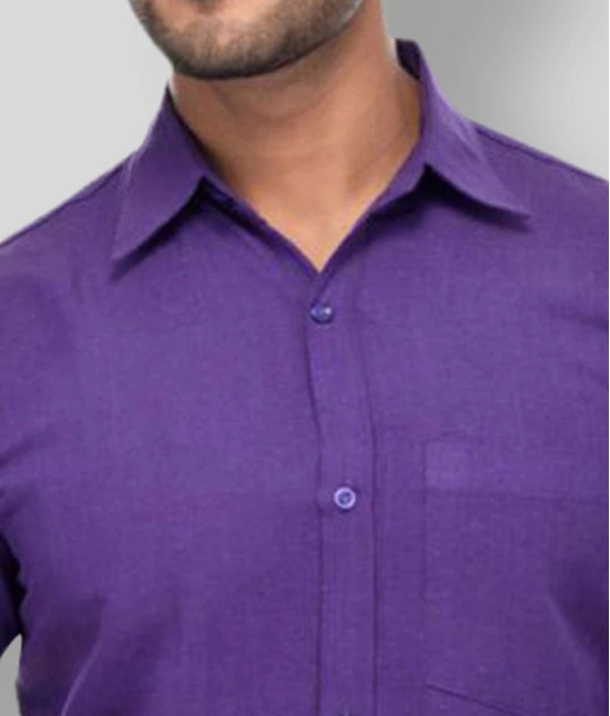 DESHBANDHU DBK - Purple Cotton Regular Fit Mens Formal Shirt (Pack of 1) - None