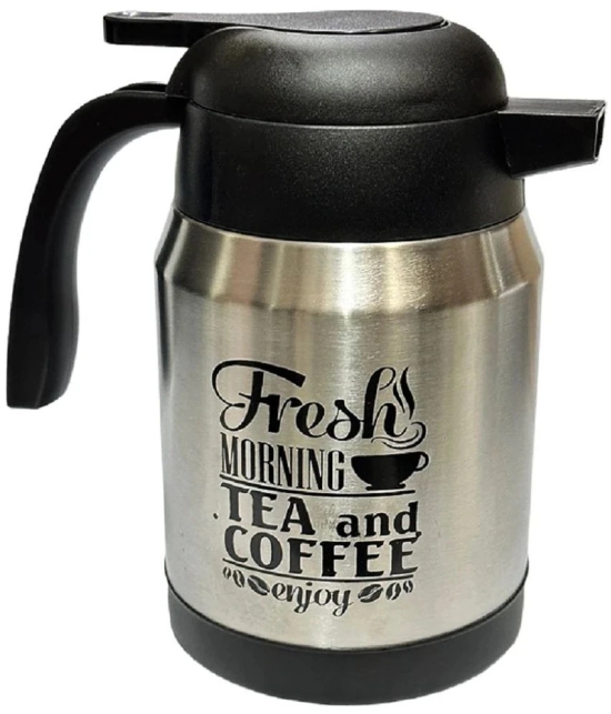 Dynore Carafe 1000 ml Silver Steel Flask ( 1000 ml ) - Silver