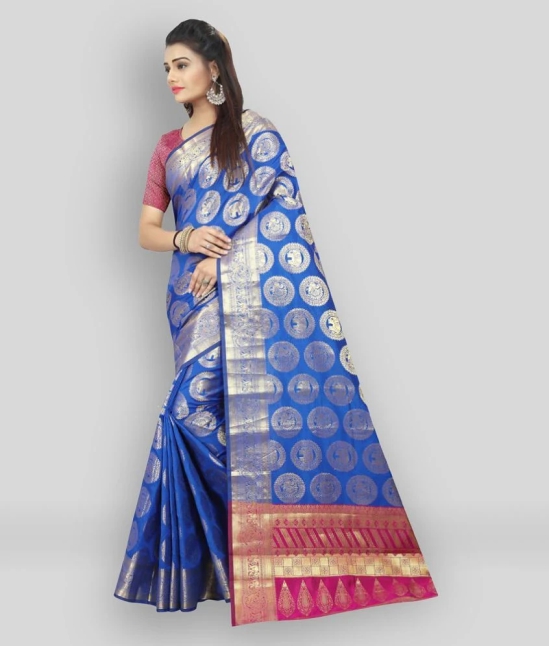 Gazal Fashions - Multicolor Banarasi Silk Saree With Blouse Piece ( Pack of 1 )